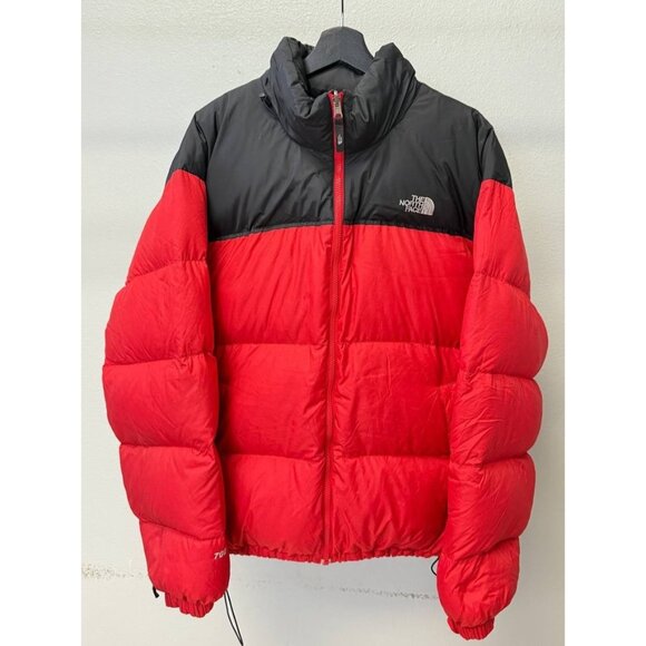The North Face Men's Retro Nuptse 700 Down Puffer Jacket Red Black XL - Picture 1 of 12
